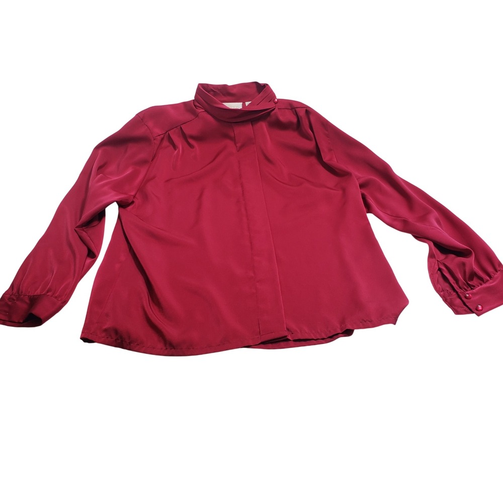 Pendleton Womens Sophisticates Blouse 18 Magenta Pink‎ Satin T127526